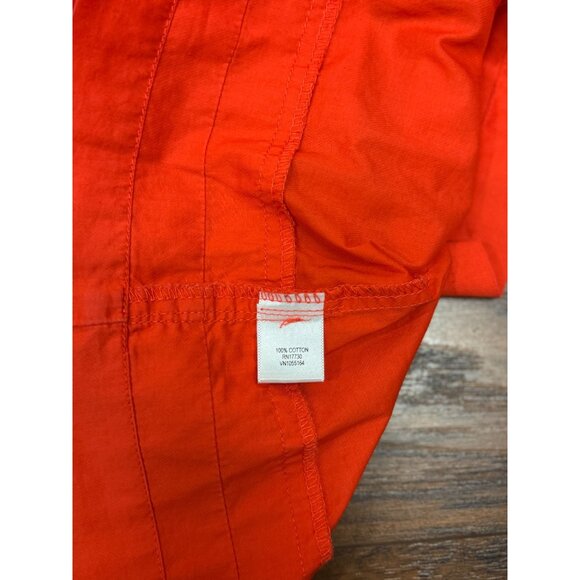Merona Womens Top Chic Orange Short Sleeve Pleated Blouse Size M 100% Cotton - Picture 9 of 9